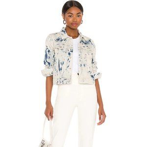 Free People Rumors Denim Jacket in Jones Tie Dye Blue